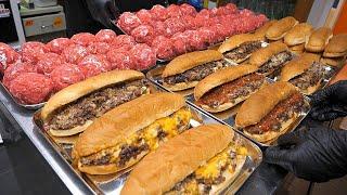 Full of meat? Awesome American Style Philly Cheese Steak Hot Dog  korean street food