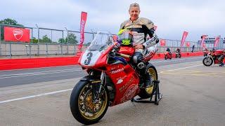 Chris Walker rides the Manx GP-winning Ducati 916 at Donington Park