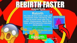 How to REBIRTH FASTER in Roblox Mining Simulator EASY