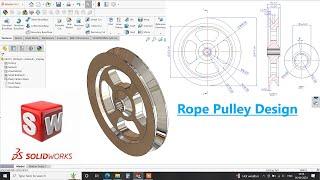 How to design Rope Pulley in Solidworks  Solidworks Tutorial