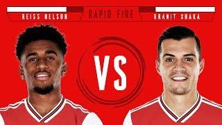 Who can lift the most weight at Arsenal?  Reiss Nelson v Granit Xhaka  Rapid Fire