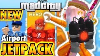 MAD CITY JETPACK GLITCH in NEW AIRPORT UPDATE without SPECIAL KEYCARD ROBLOX