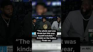 Embiid giving his thoughts on Boston