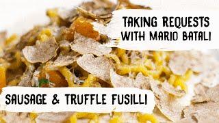 Mario Batali Cooks Pasta with Sausage Butternut Squash and Truffles