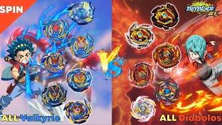 【ALL Valkyrie VS ALL Diabolos】 Beyblade Burst Sparking relay battle 베이블레이드 버스트 슈퍼킹 올 발키리 VS 올 디아볼로스