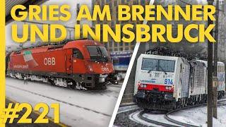 #221 BRENNERBAHN mit Verspätungen Güter Schiebeloks und Schnee