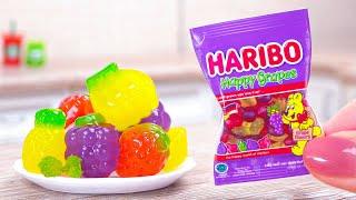 Jeli HARIBO Pelangi Manis  Membuat Miniatur Buah Jelly Terbaik  Ide Lala Minis