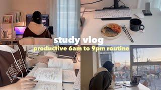 ️ study vlog  productive 6am to 9pm routine  a day in my life  SunnyVlog 산니