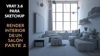 Vray 3.6 para Sketchup   Render interno de un salón - parte 23