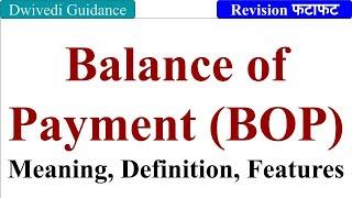 Balance of Payment  Meaning Definition Features Foreign Exchange balance of payment class 12