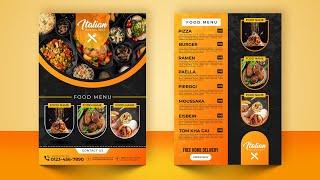 Restaurant Menu Design in Photoshop CC 2024  Food Menu Design