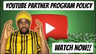 Urgent Video New YouTube Partner Program Policy