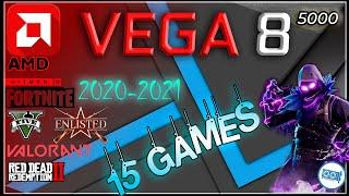 AMD Radeon RX Vega 8 5000 Ryzen 5000 in 15 GAMES     2021