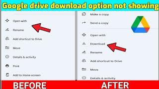 Google drive download option not showing  Google drive me download ka option kaise laye