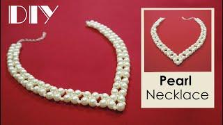 DIY Pearl Necklace  Simple Beaded Necklace  DIY Jewelry