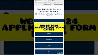 WBJEE 2024  EXAM APPLICATIONREGISTRATION FORM DATE TODAY UPDATE #wbjee2024 #wbjee