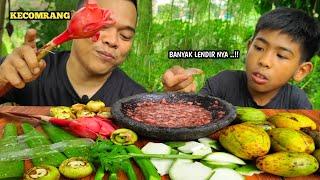 Rujak Kecomrang pedas Lidah buaya + batang pepaya + sambal kecomrang ini dia rujak paling enak