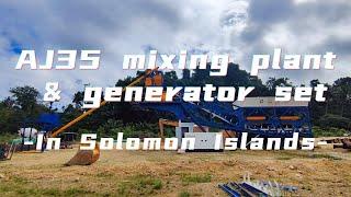 AJ35 mixing plant and Cummins genset in Solomon Islands