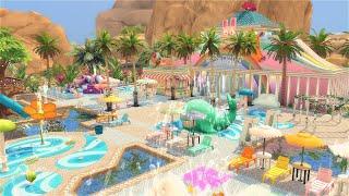 Sims 4  Oasis Springs Water Park for my save file  No CC  Stop Motion Speed build