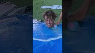 Filling a MASSIVE Water Balloon with Bathbombs…#shorts