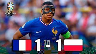 MBAPPÉ con MASCARA - FRANCIA POLONIA 1-1  EUROCOPA 2024