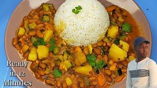 What & How to cook on a lazy day. This potato and beans stew recipe gets ready in only 12 minutes