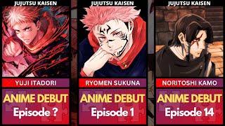 ANIME DEBUT OF JUJUTSU KAISEN CHARACTERS