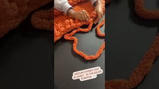 Watch Me Make A Chunky Knit Blanket in the Color Pumpkin
