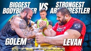 WORLDS BIGGEST BODYBUILDER vs WORLDS STRONGEST ARM WRESTLER