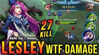 27 Kills + MANIAC Lesley Best Build 2024 WTF DAMAGE - Build Top 1 Global Lesley  MLBB