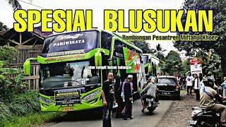 Bus masuk jalan Sempit lagi Rombongan pesantren Miftahul Khoer  aksi driver di uji  part1