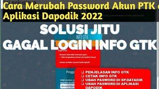 Cara Merubah Password Akun PTK di Aplikasi Dapodik 2022