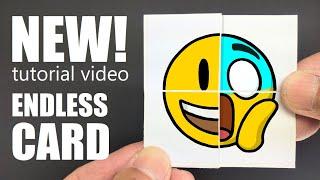 *NEW* Tutorial！Emoji NEVER ENDING CARD - EASY DIY！Emoji Face Changer Greeting Card Paper Craft