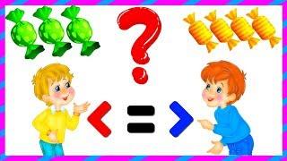 Знак Больше Меньше Равно  Математика  1 класс  Сравнение чисел  Развивающие МУЛЬТИКИ для детей