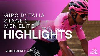 FROM CRASH TO VICTORY 🫨  Giro DItalia Stage 2 Race Highlights  Eurosport Cycling