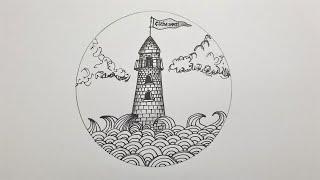 Nasıl Deniz Feneri Çizilir? How to draw a lighthouse?Kolay Çizimler