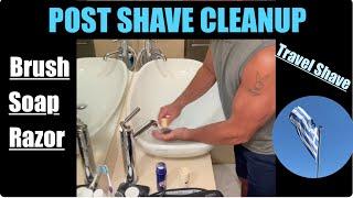 Post Shave Cleanup Soap-Brush-Razor @geofatboy#cleaning #shaving #tools #travel #brush #soap #razor