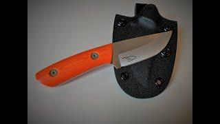 Knife Making Small Orange EDC knife with Kydex sheath