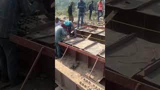 Protection girders fixing below the railway line