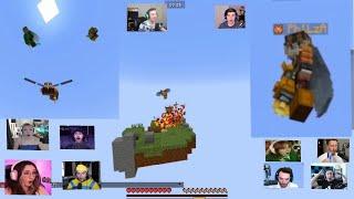 Streamers react to Philza Minecraft spleefing fruitberries and Purpled