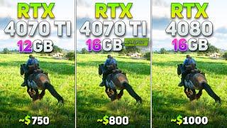 RTX 4070Ti vs RTX 4070Ti Super vs RTX 4080   Real Benchmarks  RT & DLSS 3.5  Test in 12 Games 