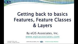 Getting back to GIS basics Features Feature Classes and Layers