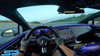 2022 MERCEDES-BENZ EQE AMG 350+ - AUTOBAHN POV Test Drive I 4K