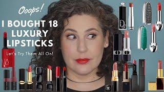 18 New Luxury Lipsticks - Try On and Swatches