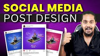 Social Media Post Design Tutorial in Hindi 2024  Instagram Post Design