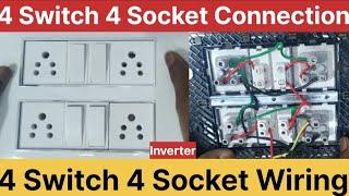 electric board connection 4 switch 4 socket  4 switch 4 socket wiring  4 socket 4 button #board