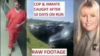 Caught on tape - Inmate Casey White captured after car chase Cop Vicky White shoots herself
