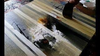 Abstract painting  Using masking tape  palette knife  flat brush  Acrylics  Demonstration