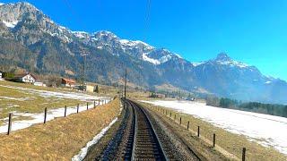  4K   Bludenz - Arlberg - Giselabahn - St. Pölten - Tulln cab ride across Austria 02.2021