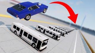 JUMPING OVER 100 BUSES BeamNG Drive